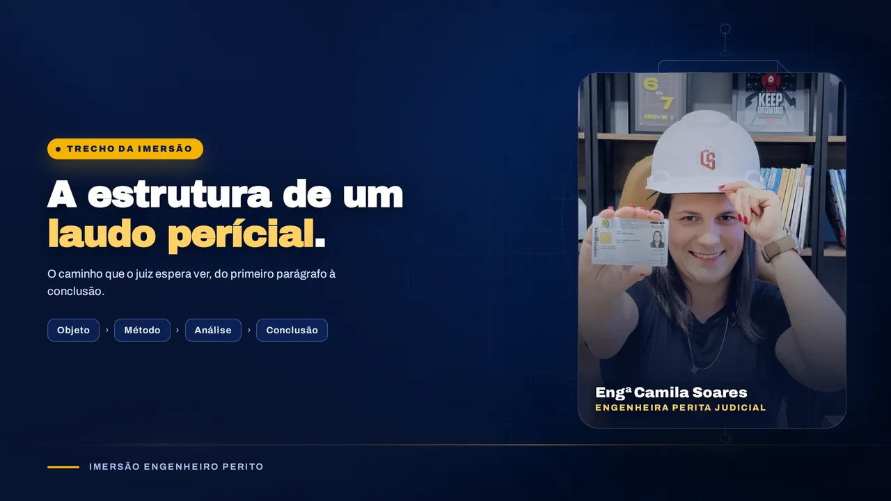 A estrutura de um laudo perícial, trecho da Imersão Engenheiro Perito